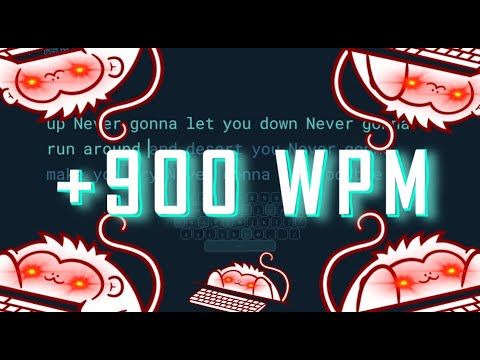 AI typing from 1wpm to over 900wpm in monkeytype