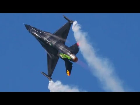 Belgian F-16 Solodisplay "VRIESKE" with an awesome performance at ZigAirMeet23 in Mollis