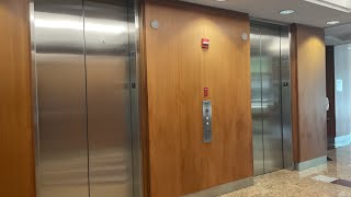 RARE Custom Fujitec MRL Traction Elevators at 2273 Research Boulevard in Rockville Maryland.