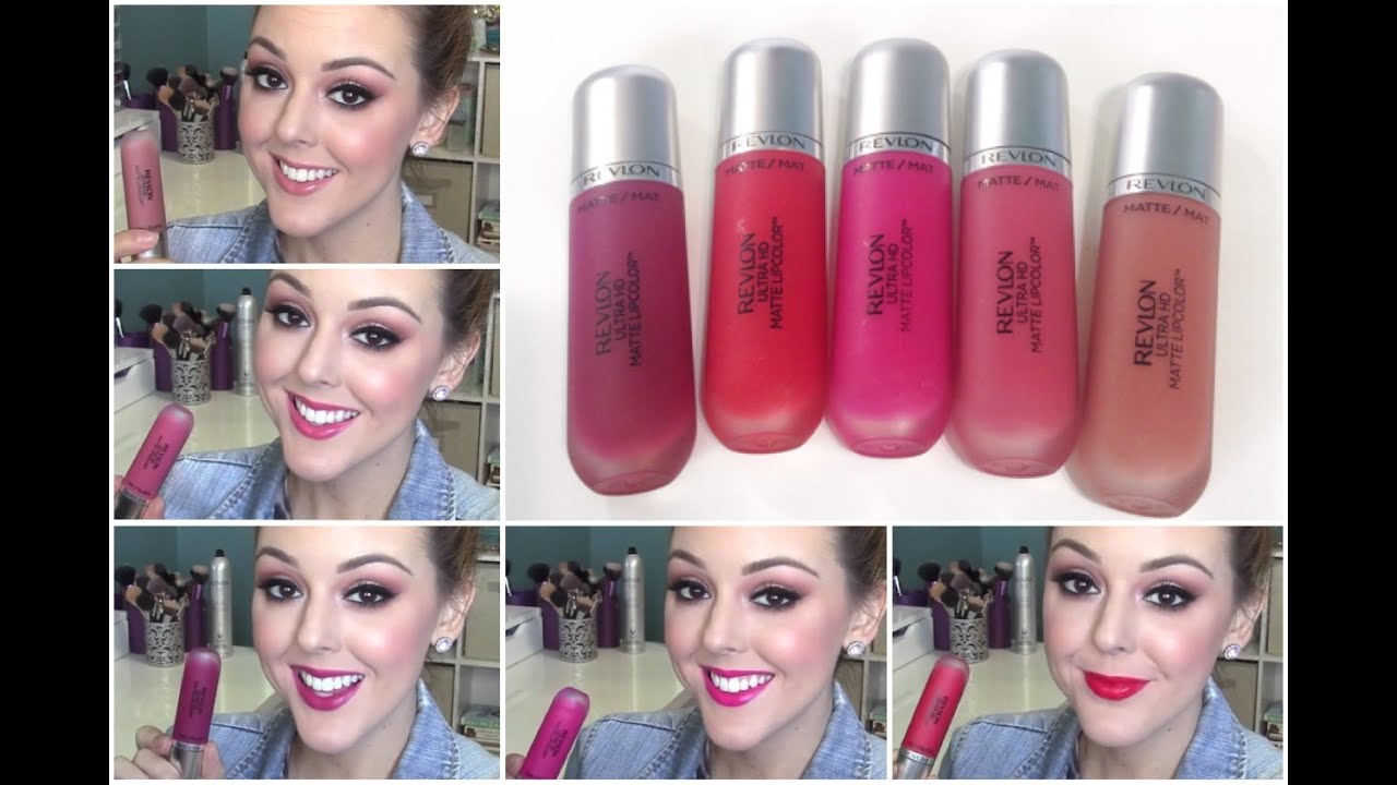 Revlon Ultra HD Matte Lipcolor SWATCHES and FIRST IMPRESSIONS - YouTube.