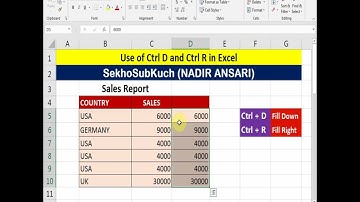 Excel Shortcuts Ctrl D & Ctrl R