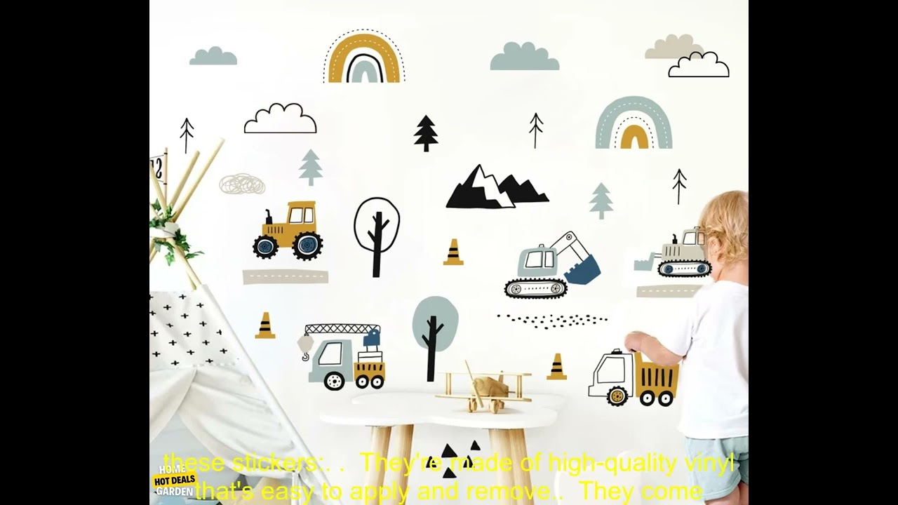 1005005273628109 Cartoon Cute Hand Drawn Cars Cargo Truck Watercolor Wall Sticker for K