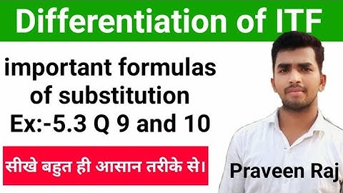 Differentiation Trigonometric Substitution ||Class 12||#Ex_5.3||Q:-09 and 11