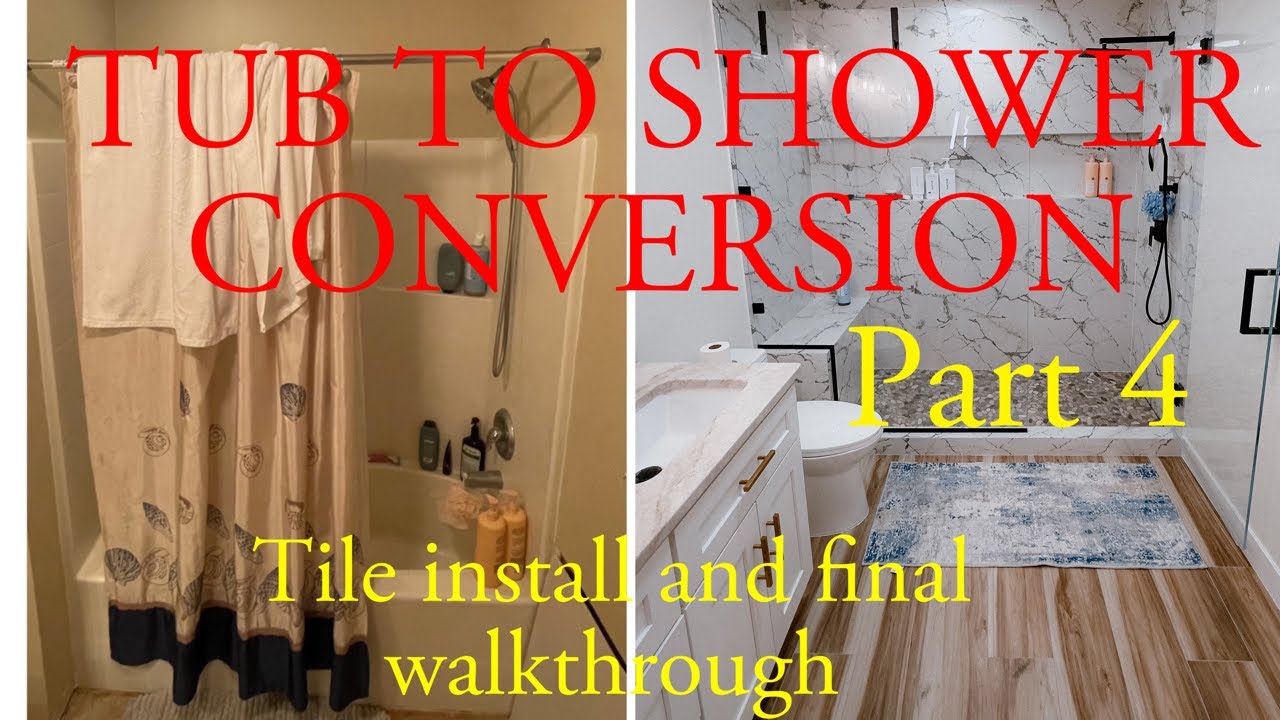 Tub to shower conversion part 4 - YouTube
