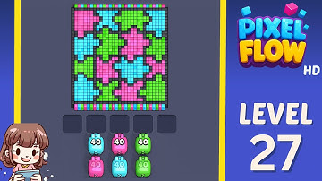 Pixel Flow Level 27 Solution Walkthrough