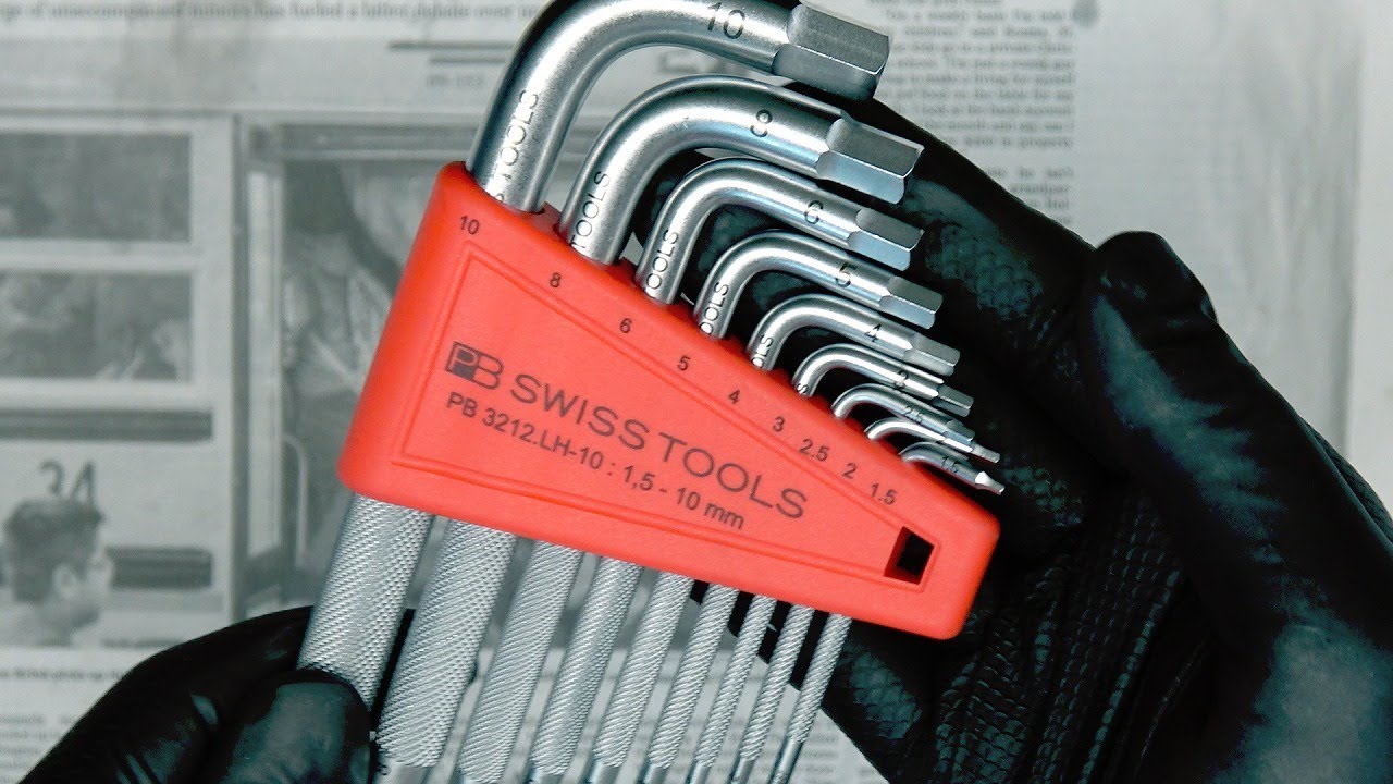 ちょっと風変り？堅牢なPB六角レンチセット　PB SWISS TOOLS ピービースイスツールズ(PB Tools) ローレット入  ボール付ロング六角レンチセット 9本組3212LH-10CN