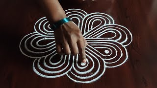 Easy latest daily kolam only (3) dots easy rangoli