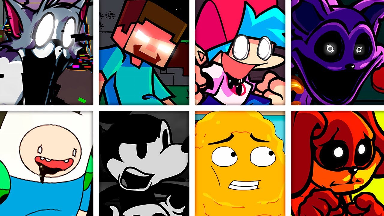 FUNNY CARTOON V4 but Every Turn a Different Character Sings 🎶⚡ (FNF The Basement Show)