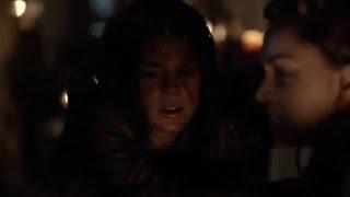 t100 3x11 |  the group trying to save raven, she's unconscious