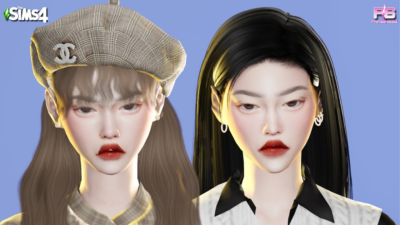 💙 Korean Twins - CC FOLDER & SIM DOWNLOAD | Sims 4 CAS - YouTube