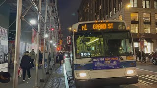 NYCT Bus 2008 Orion VII NG Hybrid on the M1 Bus to Grand St St 2023