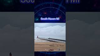 Nature's Wrath: Massive Tsunami Cloud Swallows South Haven Lighthouse!#Storm #Michigan #Shorts