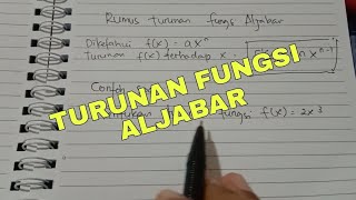 Rumus dan Contoh Soal Turunan Fungsi Aljabar - Matematika Wajib Kelas 11