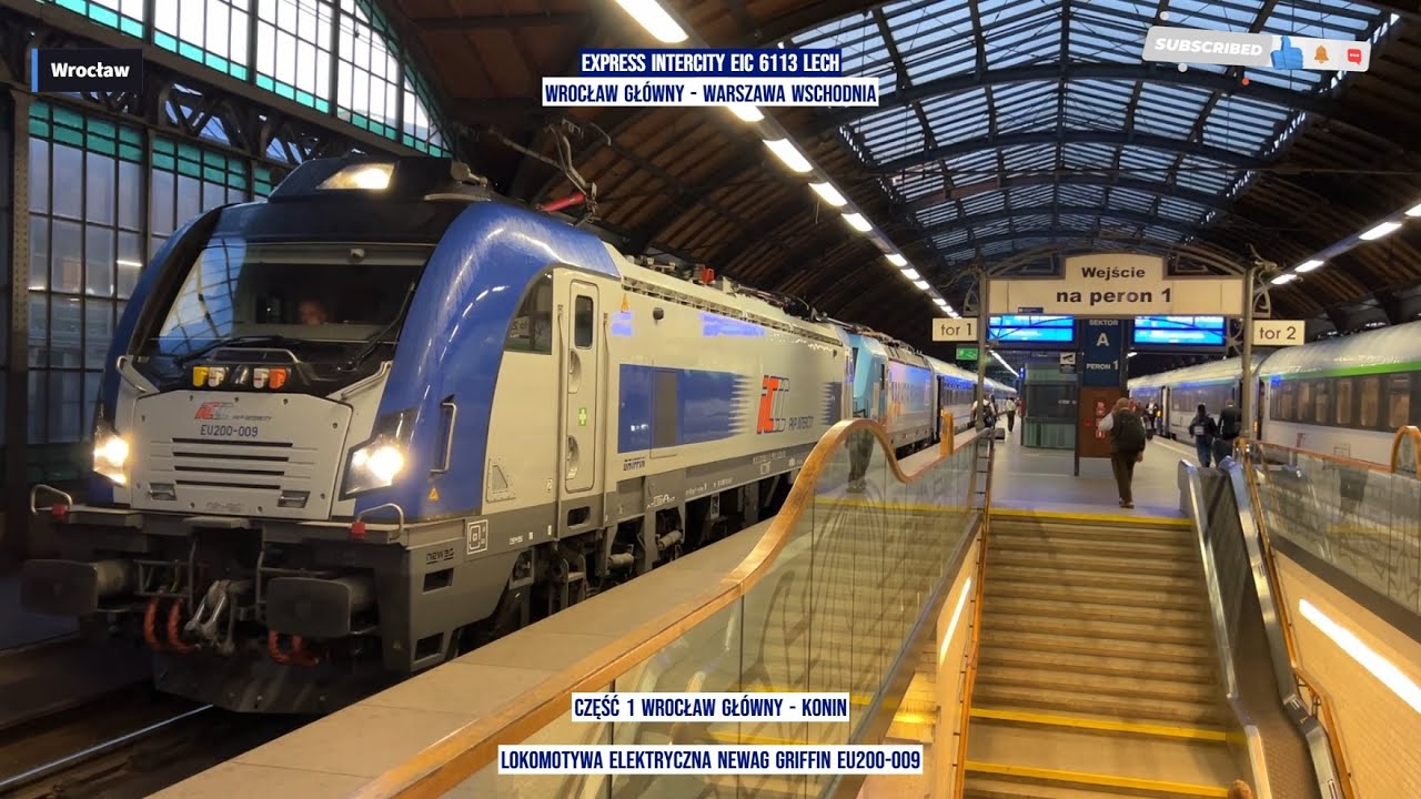 Train Express InterCity EIC 6113 LECH Wrocław Główny - Warszawa Wschodnia 1 z tyłu pociągu rear view