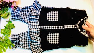 Summer baby girl dress cutting stitching //top with pockets cutting and stitching //