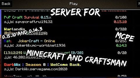 Server For Mcpe 0.15.10 and 0.14.3 Minecraft And Craftsman #1