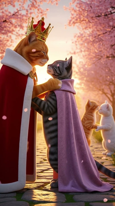 Little cat couple, soft paws touching, curled together in sunshine and silent meows#catvideos 😻😻