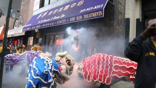 Firecrackers At Philadelphia Chinatown Cny Lion Dance 費城 春节 爆竹