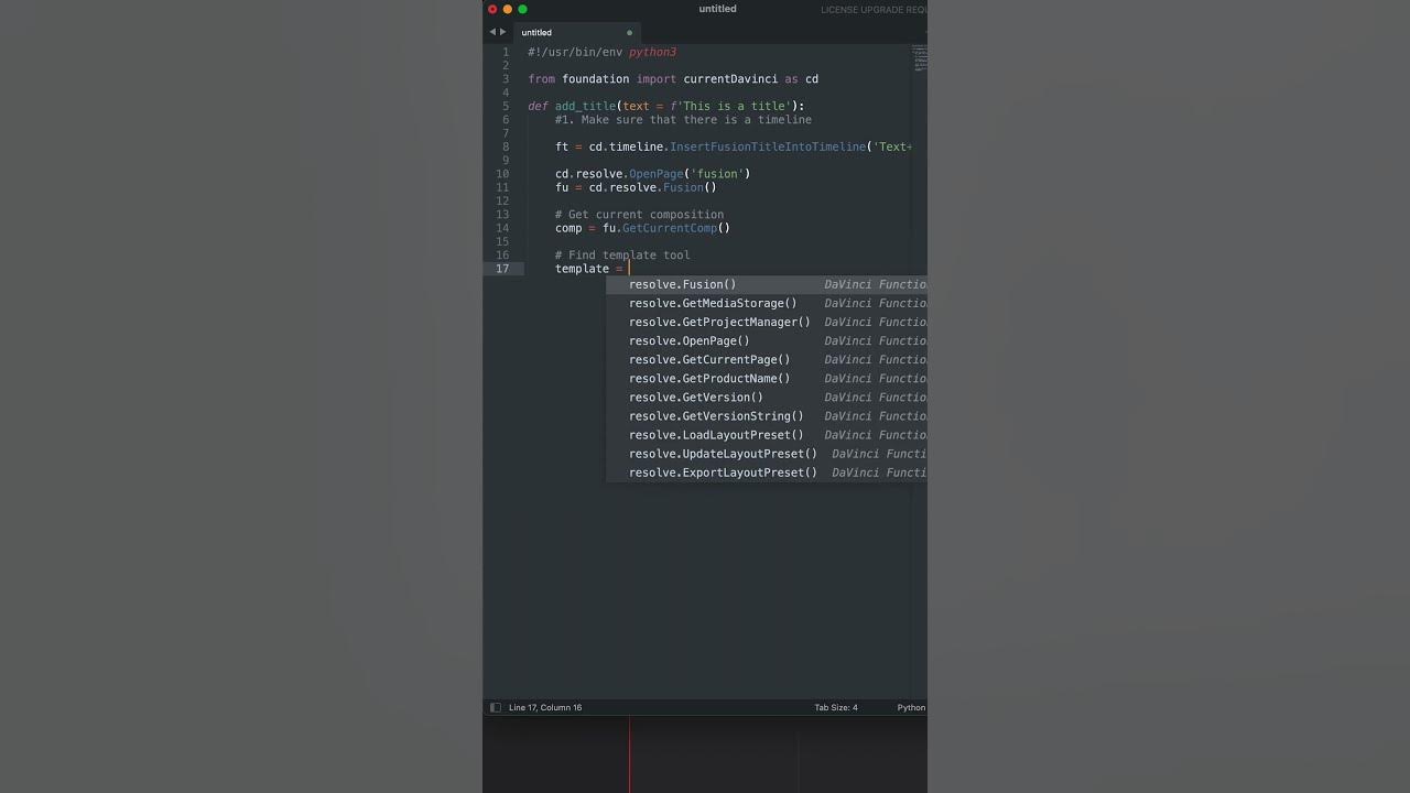 Add Fusion Titles with Python in DaVinci Resolve. AlexTheCreative - YouTube
