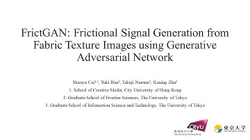 ICAT-EGVE 2020 | FrictGAN: Frictional Signal Generation from Fabric Texture Images using GAN