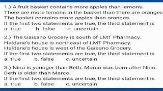 Logical Reasoning For Civil Service Exam, Cet, Napolcom Part1