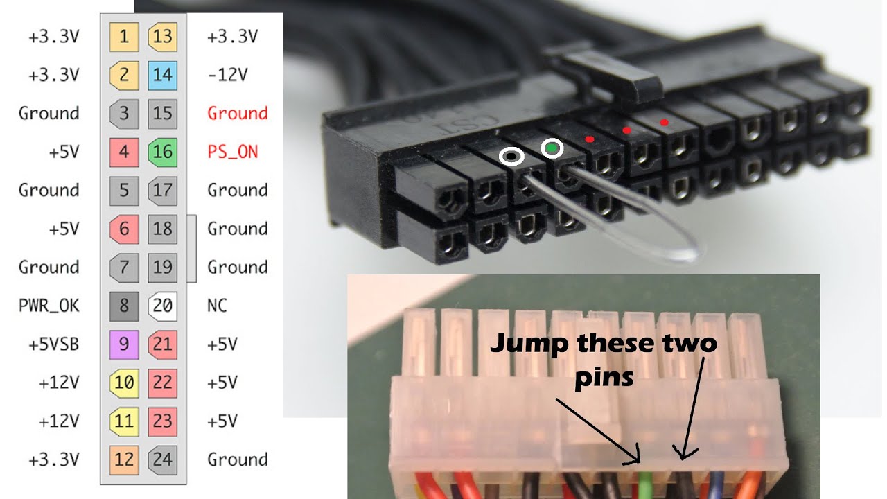 #0449 power supply on off jumper güç kaynağı çalıştırma test etme ...