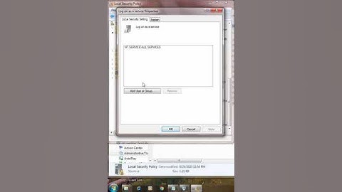 How to User rights assignment in windows 7