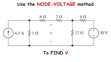 Use the NODE-VOLTAGE METHOD to find v in the circuit [NILSSON PROBLEM 4.7]