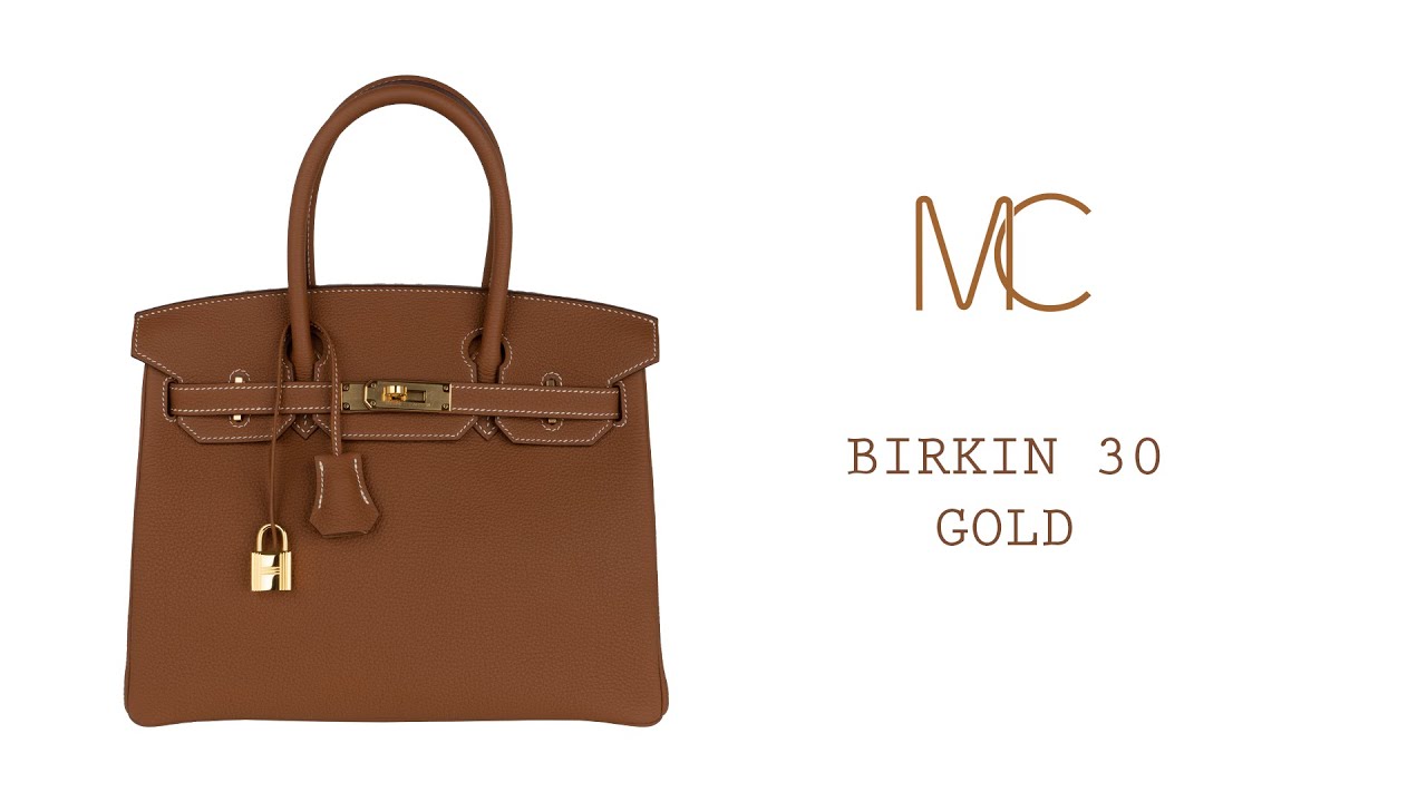 Hermes Birkin 30 Bag Gold Togo Leather Gold Hardware • MIGHTYCHIC