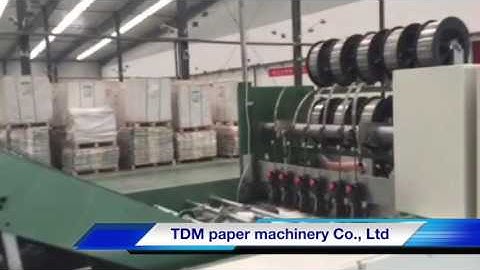 Staple exercise notebook production line with printed paper collecting section