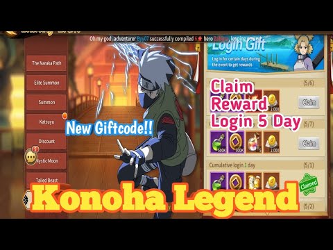 Claim Reward Login 5Day 440k Gold || Konoha Legend Naruto 3D