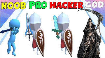 NOOB vs PRO vs HACKER vs GOD in Sword Play! Ninja Slice Runne‪r‬