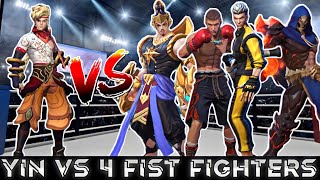 YIN VS 4 FIST FIGHTERS OF MOBILE LEGENDS | MOBILE LEGENDS YIN VS ALL FIGHTERS