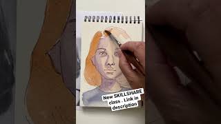 #watercolor #skillshare #portrait #watercolorportrait #watercolortutorial #inkandwash