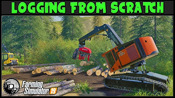 Processing Our Big Pile - Logging From Scratch 195 - Farming Simulator 2019 - FDR Logging
