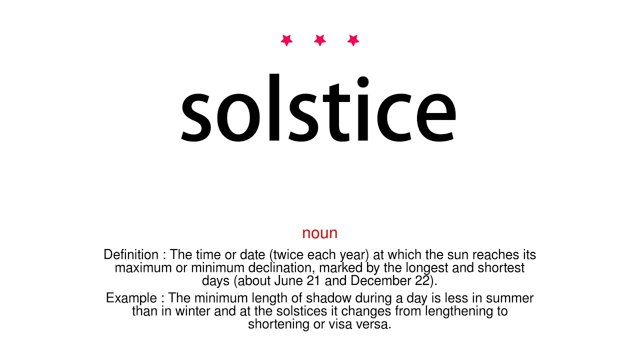 Solstice Sentence Examples How to pronounce solstice - Vocab Today - YouTube