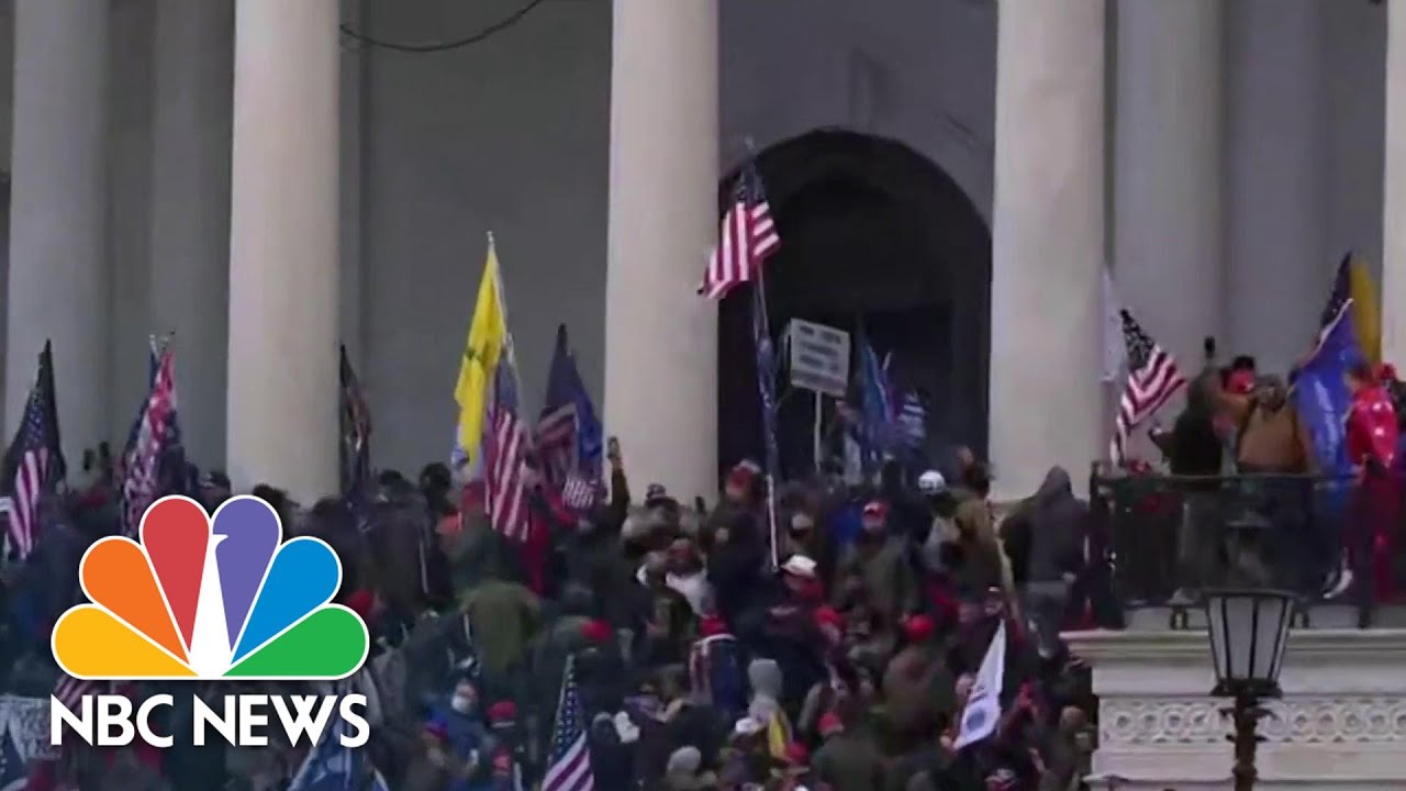 Protesters Storm Stairs Of Capitol As Congress Debates Electoral College Objections | NBC News