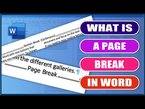 Video: Ano ang function ng page break?