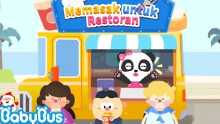 Bayi Panda Miu Miu Membuat Restoran Cepat Saji dan Memasak untuk Restoran #babybus #permainan screenshot 3