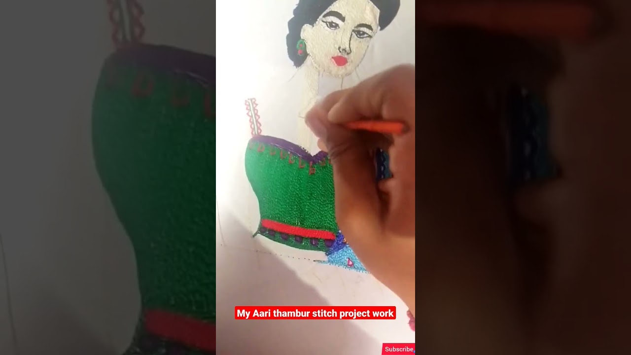 Aari Thambur stitch my project work training 😍