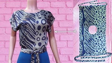 DIY Simple Wrap Top / Rectangle Shirt / Summer Crop Top Tutorial / For Beginners / DIY Sewing Tricks