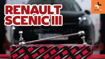 How to change front anti roll bar link on RENAULT SCENIC 3 TUTORIAL | AUTODOC
