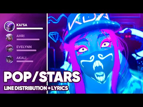 K/DA - POP/STARS ft. Madison Beer, (G)I-DLE, Jaira Burns (Line Distribution + Lyrics )