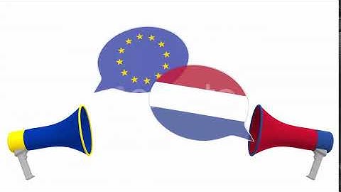 Flags of Netherlands and the European Union on Speech Bubbles | Motion Graphics - Envato elements