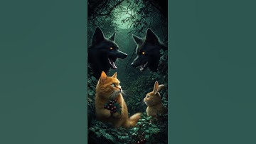 Cat rescued the poor little Rabbit #rabbit #cat #kitten #funny #ai