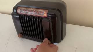 Marble Brown Bakelite 1949 Bendix Model 526A AM Vacuum Tube Radio Classic Design! Sounds Great!