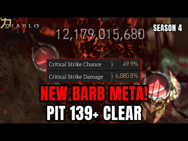 NEW BLEED BARB META - PIT 139+ Season 4 Diablo 4 class=