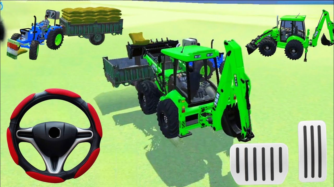 Drive JCB and Uploading Bori from Tractor trolley 🚜 | 