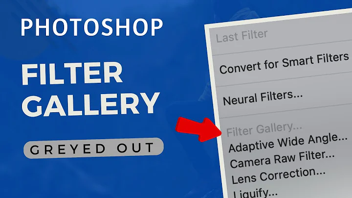 Adobe Photoshop - Unable to Use Filter and Filter Gallery (Greyed Out) - Quick Fix