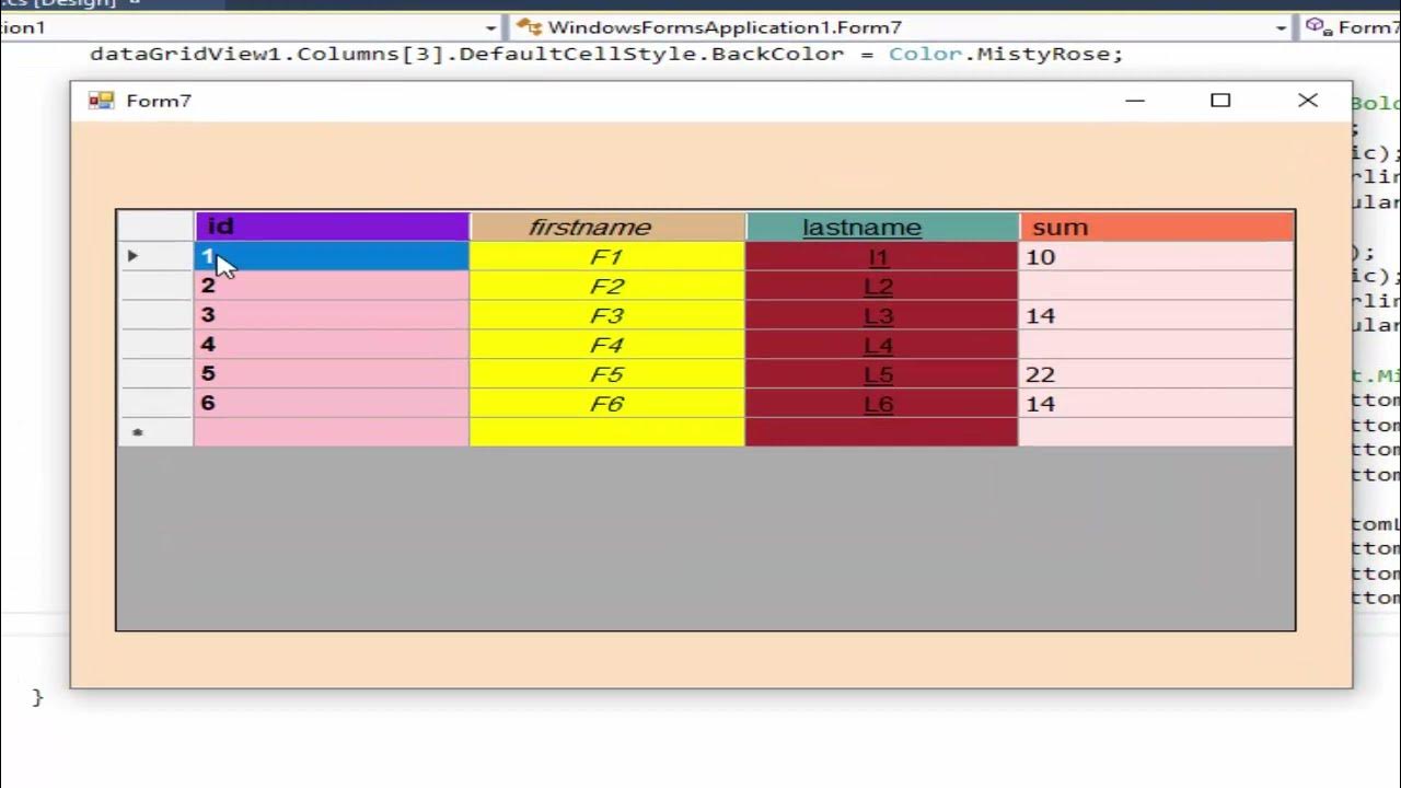C tutorial for beginners alignment header and coulmns in datagridview